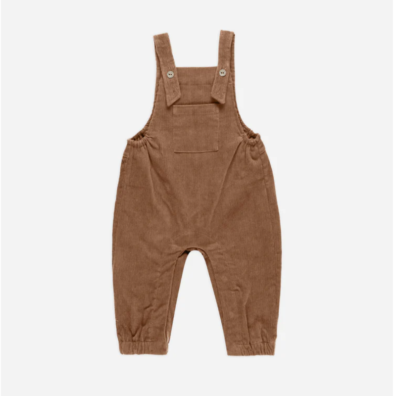 Quincy Mae CORDUROY BABY OVERALLS || CINNAMON