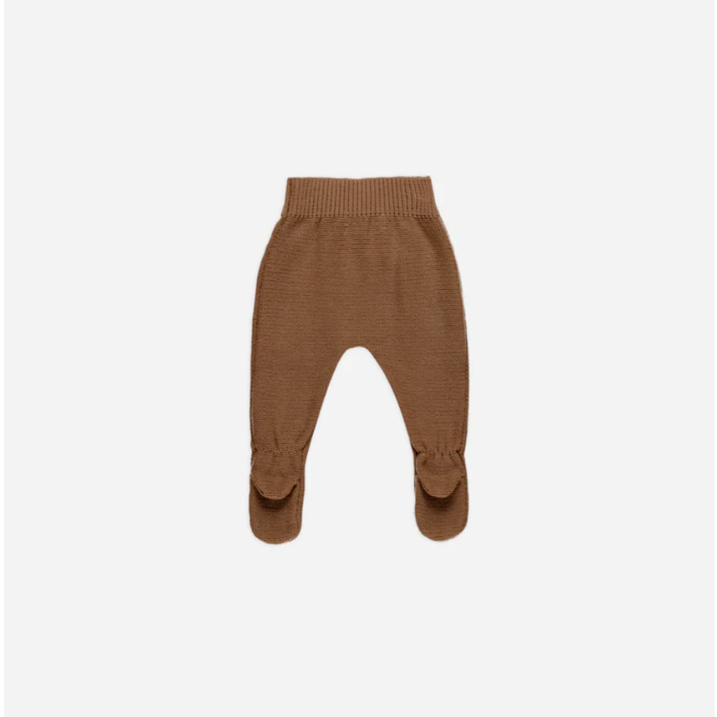 Quincy Mae FOOTED KNIT PANT || CINNAMON