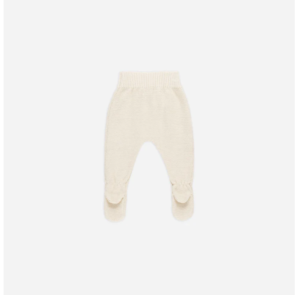 Quincy Mae FOOTED KNIT PANT || NATURAL