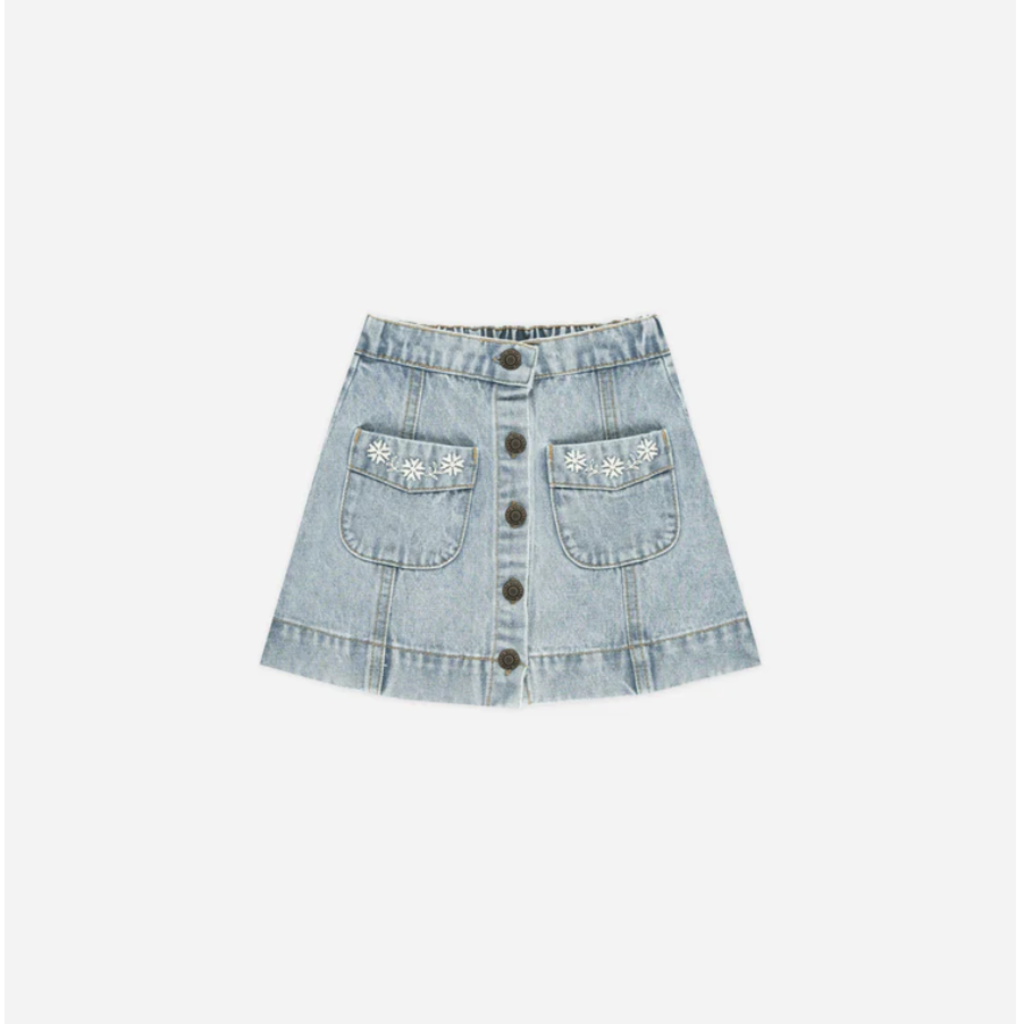 Rylee + Cru Inc. DENVER MINI SKIRT || LIGHT WASHED DENIM