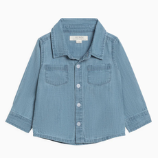 Colored Organics Hayes Chambray Long Sleeve Collared Shirt