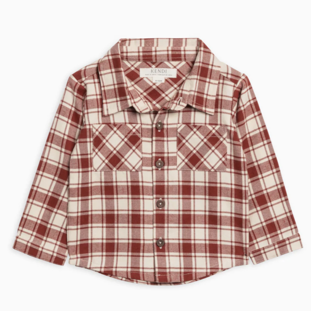 Colored Organics Lev Flannel Long Sleeve Collared Shirt