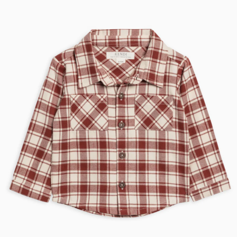 Colored Organics Lev Flannel Long Sleeve Collared Shirt