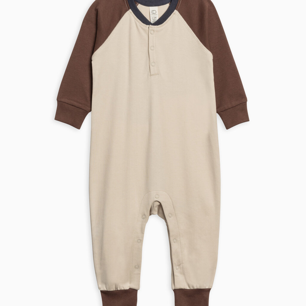 Colored Organics Baby Brix Henley Romper