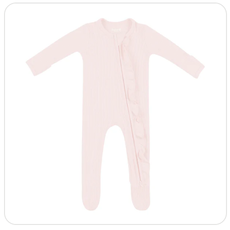 Kyte Baby Ribbed Ruffle Zipper Footie