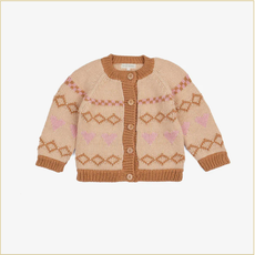 Wild Wawa Intarsia Hearts Cardigan