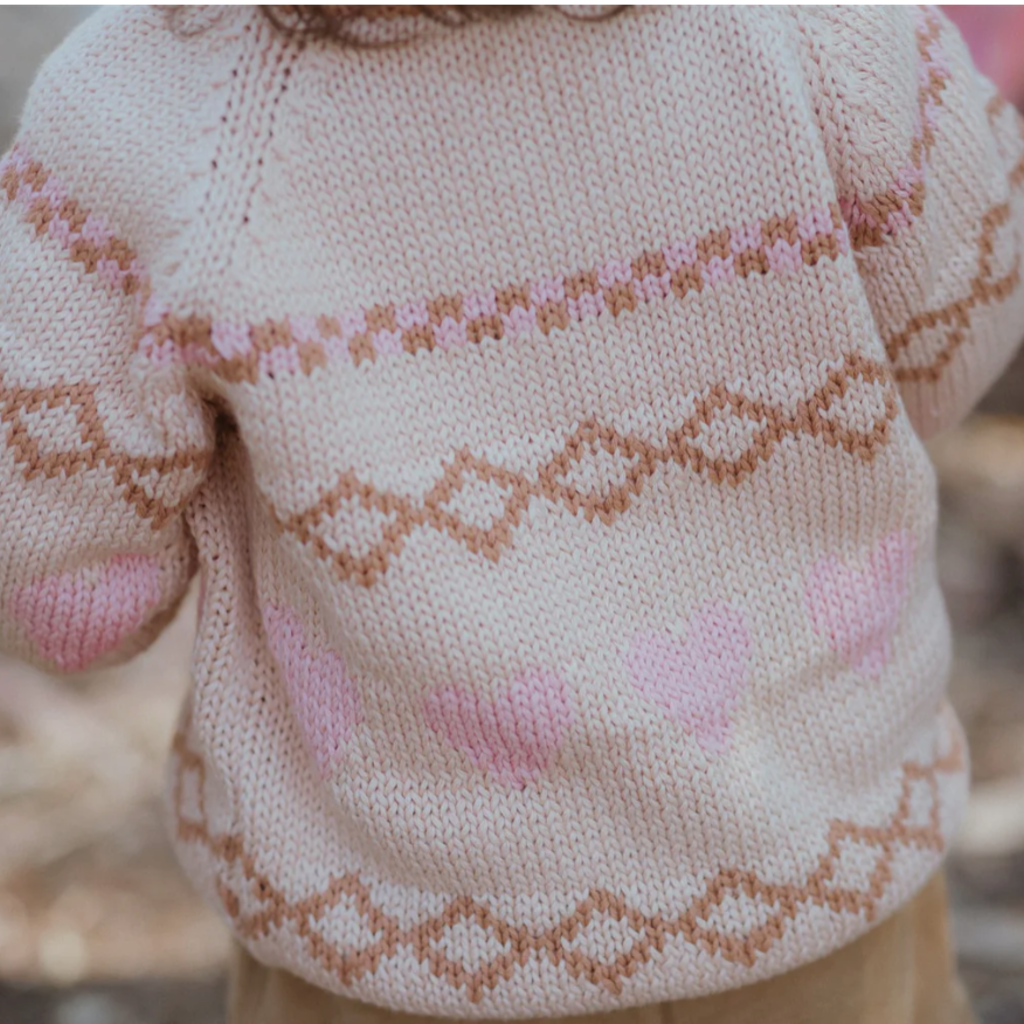 Wild Wawa Intarsia Hearts Cardigan