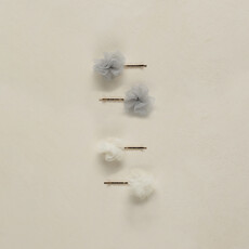 Noralee Pom Pom Pins Ivory/Powder Blue