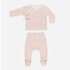 Quincy Mae Wrap Top + Footed Pant Set
