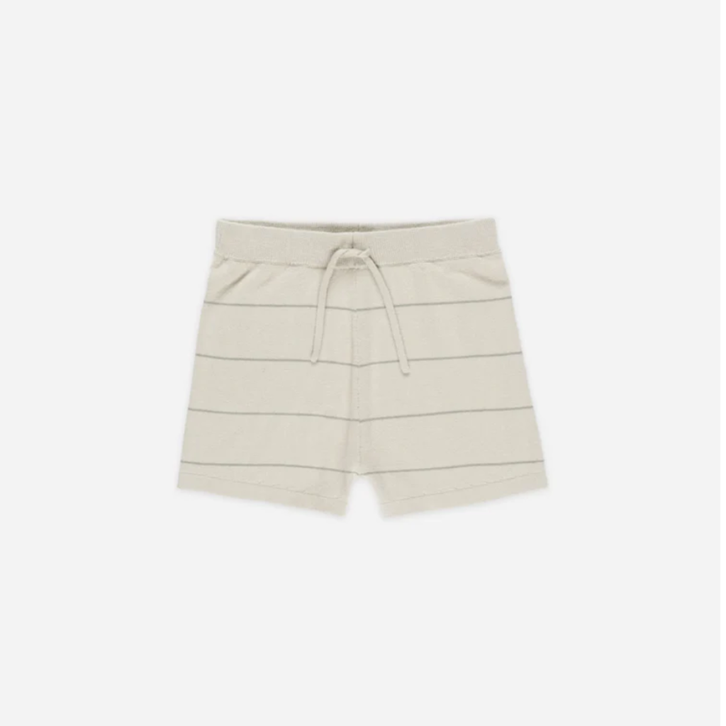 Rylee + Cru Inc. Chandler Knit Short Eucalyptus Stripe 6-12M