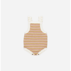 Rylee + Cru Inc. Crochet Romper Pink Stripe 6-12M
