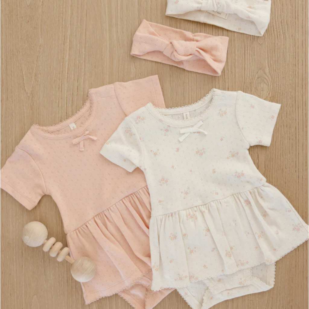 Quincy Mae Pointelle Skirted Bodysuit
