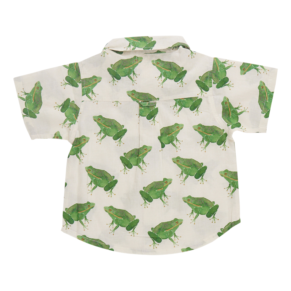 Pink Chicken Baby Boys Jack Shirt - Frogs 6-12M