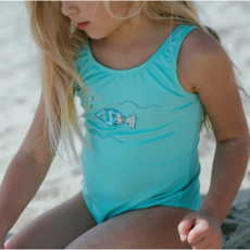 Wild Wawa Fish Swimsuit Azure 6-12M