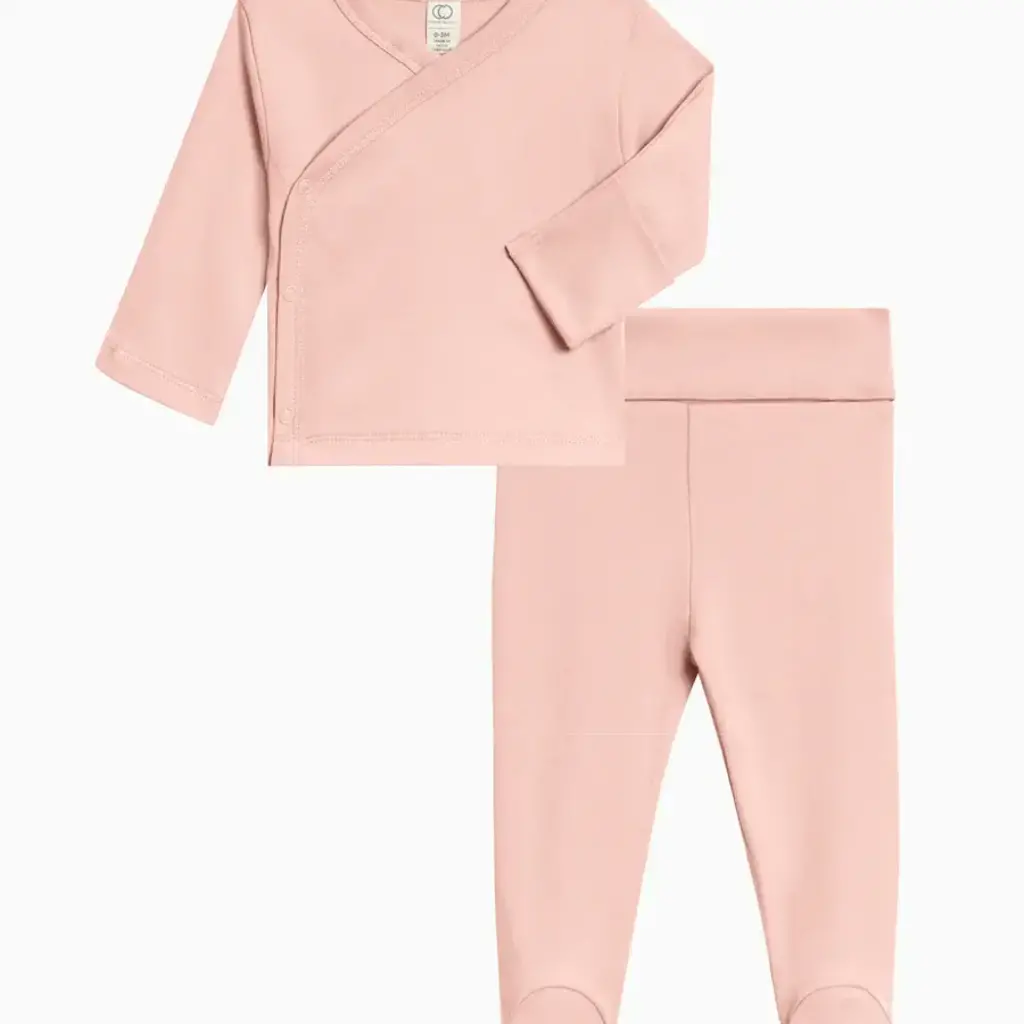 Colored Organics Organic Riley 2 Piece Kimono Wrap Top + Pant Set