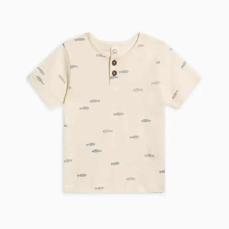 Colored Organics Organic Reef Short Sleeve Henley