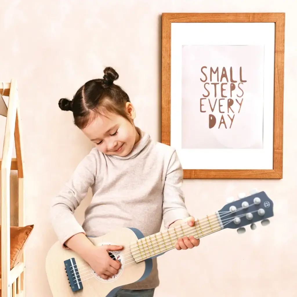 Speedy Monkey Blue Wooden Toy Guitar