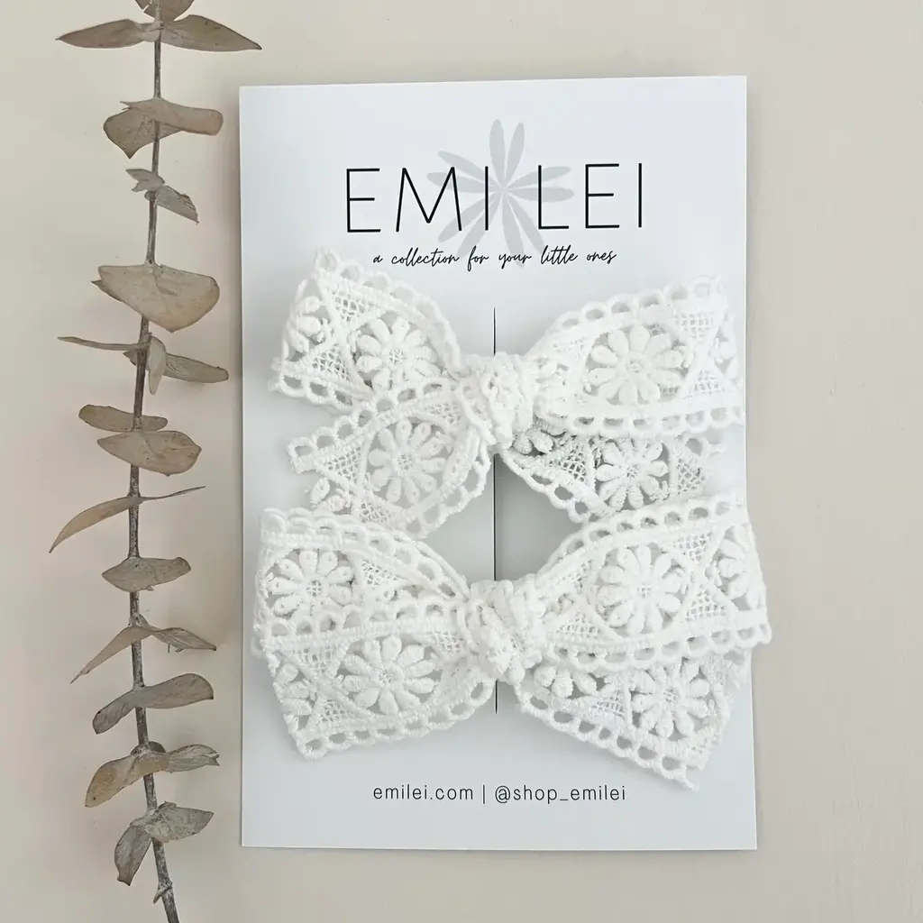 Emi Lei Pigtail Bow Clip Set