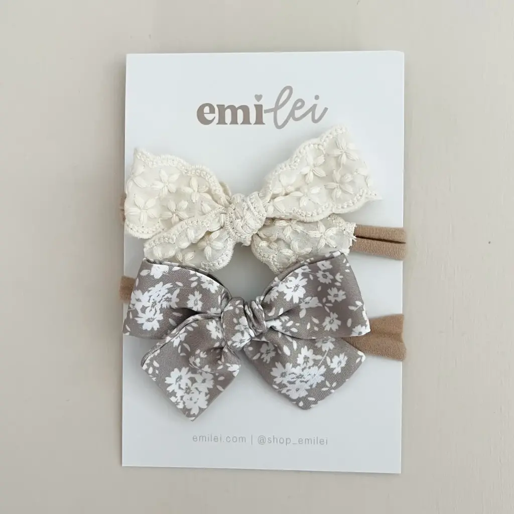 Emi Lei Nylon Stretchy Bow Headband Set