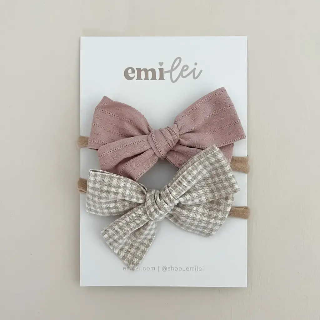 Emi Lei Nylon Stretchy Bow Headband Set