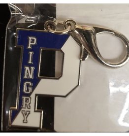 Pingry backpack charm-Navy/White-1.25 inches