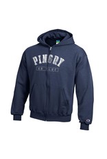 Champion Youth Powerblend Navy Hoodie w/Arched Pingry Logo