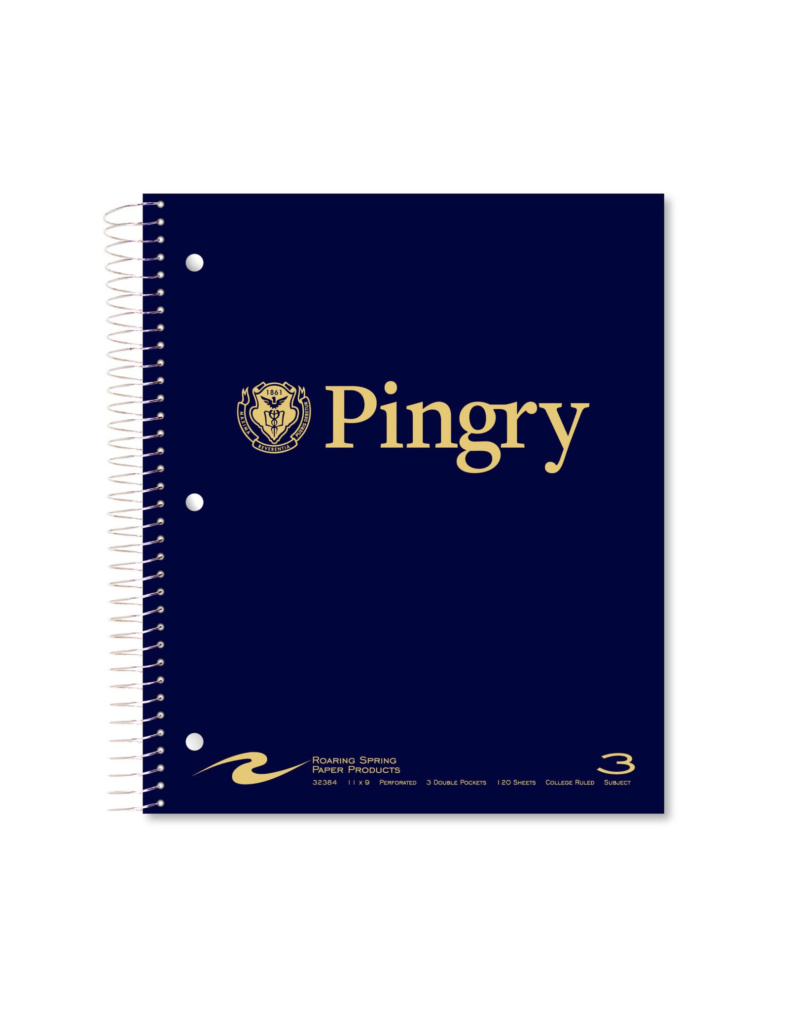 Pingry 3 Subject Notebook-Navy