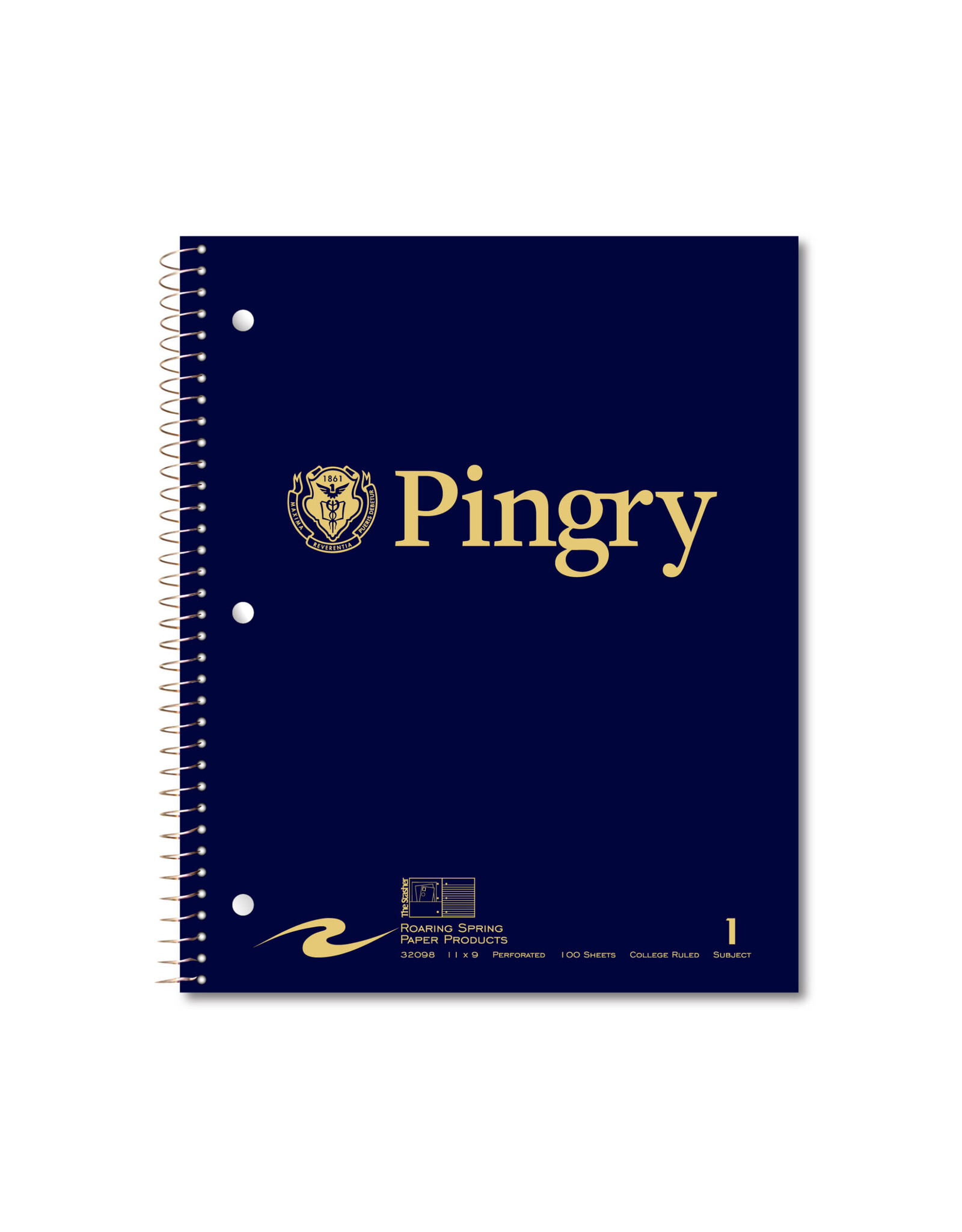 Pingry 1 Subject Notebook-Navy