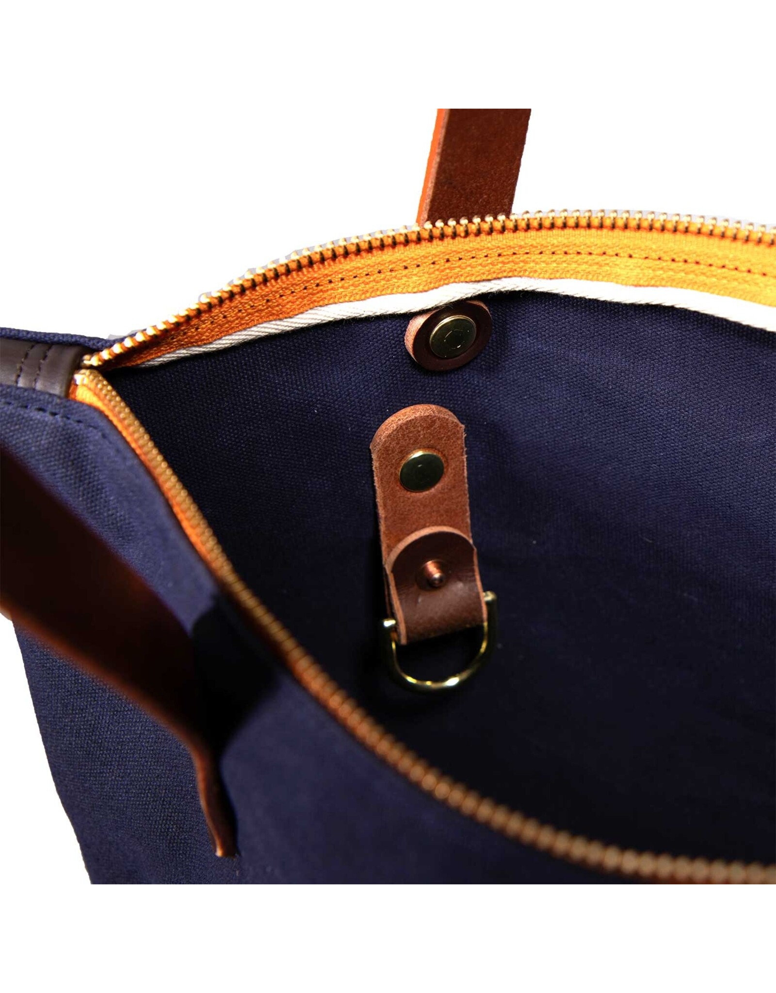 Canvas Tote with zipper-navy