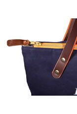 Canvas Tote with zipper-navy