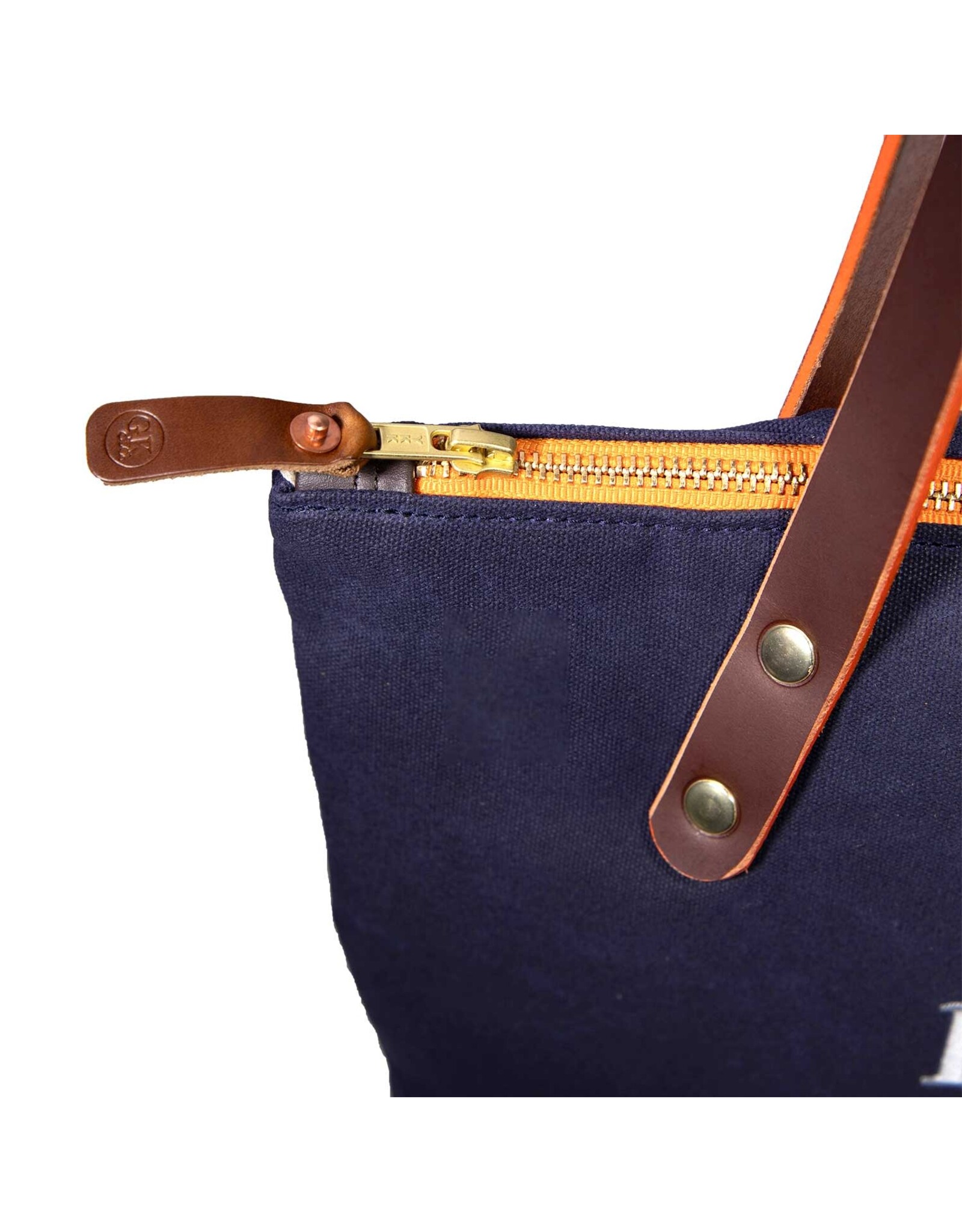 Canvas Tote with zipper-navy