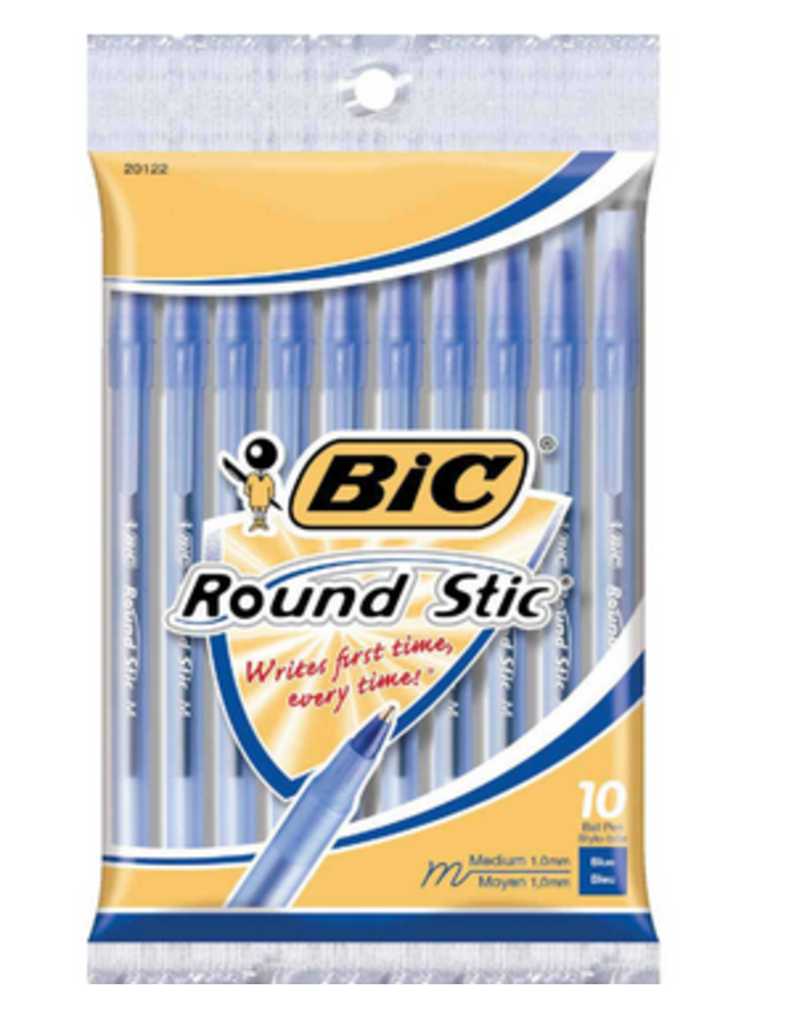 Bic Round Stic-Blue-20122 10 pack medium 1.0 mm"