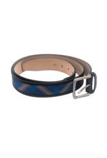 Pingry Tartan Belt-black leather