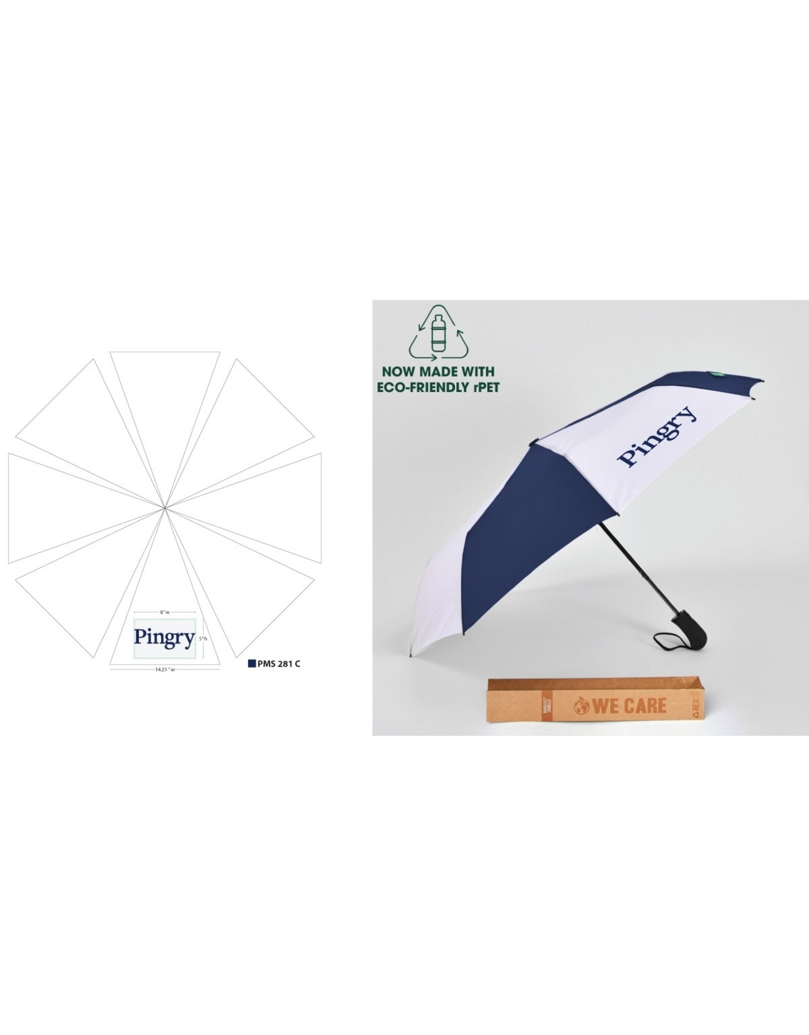 Travel Umbrella-Navy/White