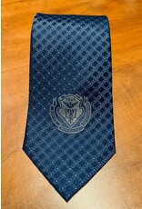 Pingry Crest Woven Silk Tie - navy
