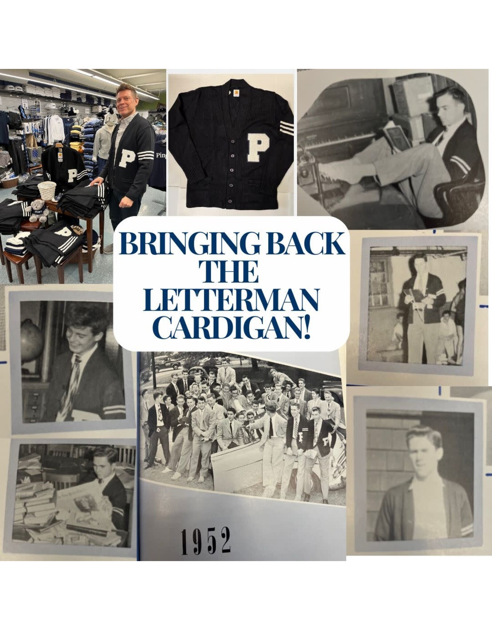 Unisex 5-Button V-Neck Varsity Cardigan