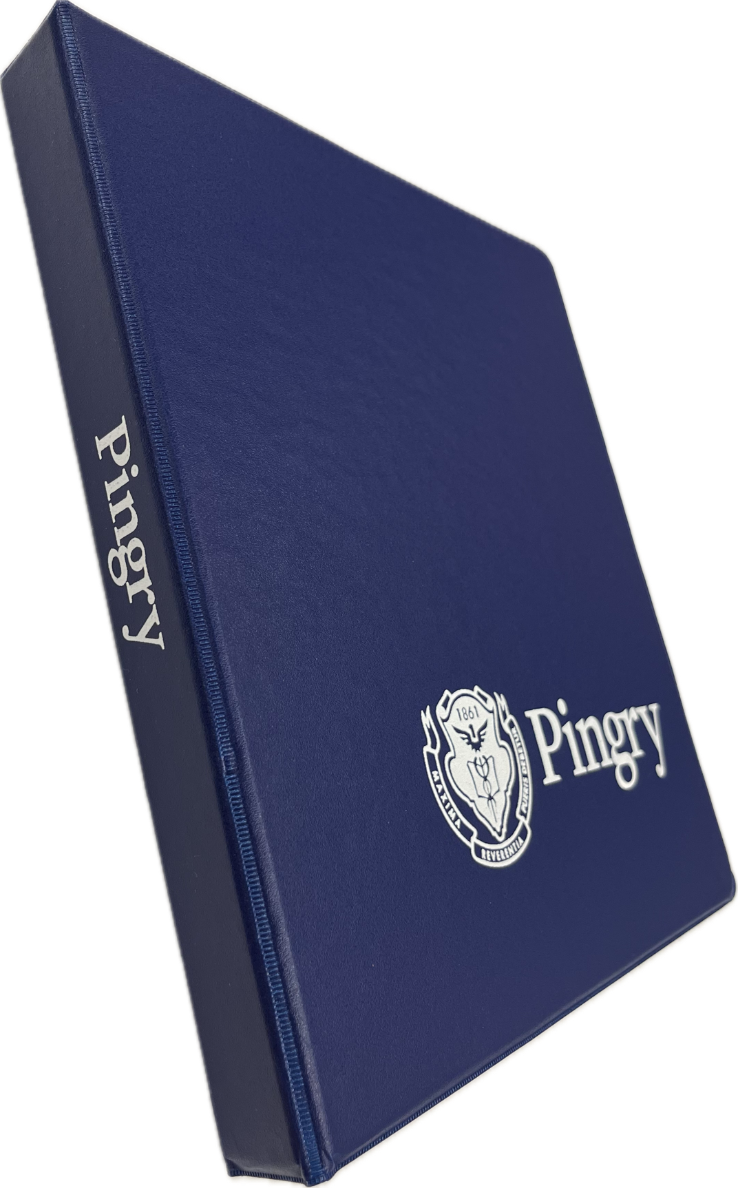 1" Pingry Branded Navy Binder with White Logo The Bear Pause