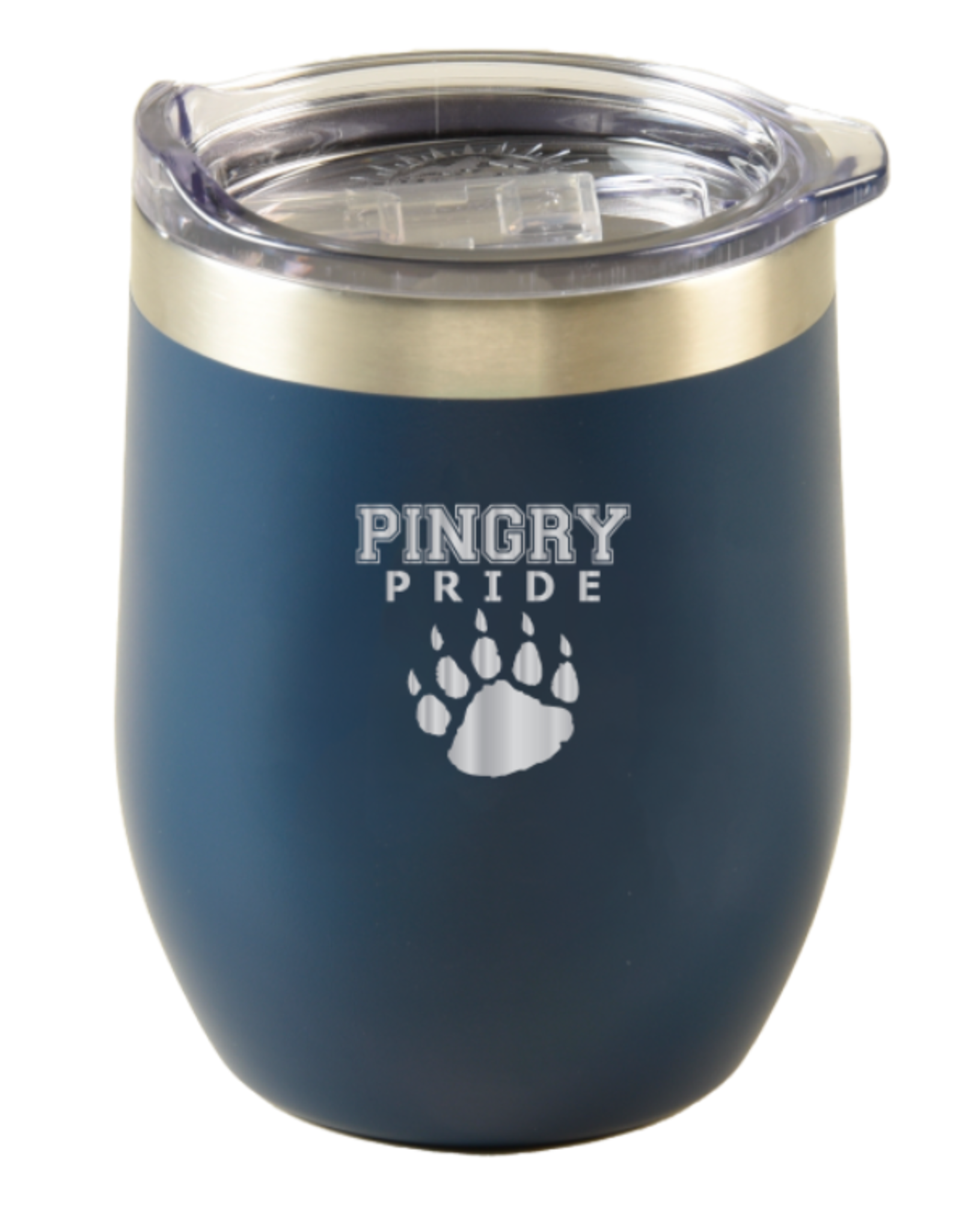 16 oz. To-Go cooler with laser etched "Pingry Pride" over paw print
