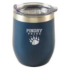 16 oz. To-Go cooler with laser etched "Pingry Pride" over paw print