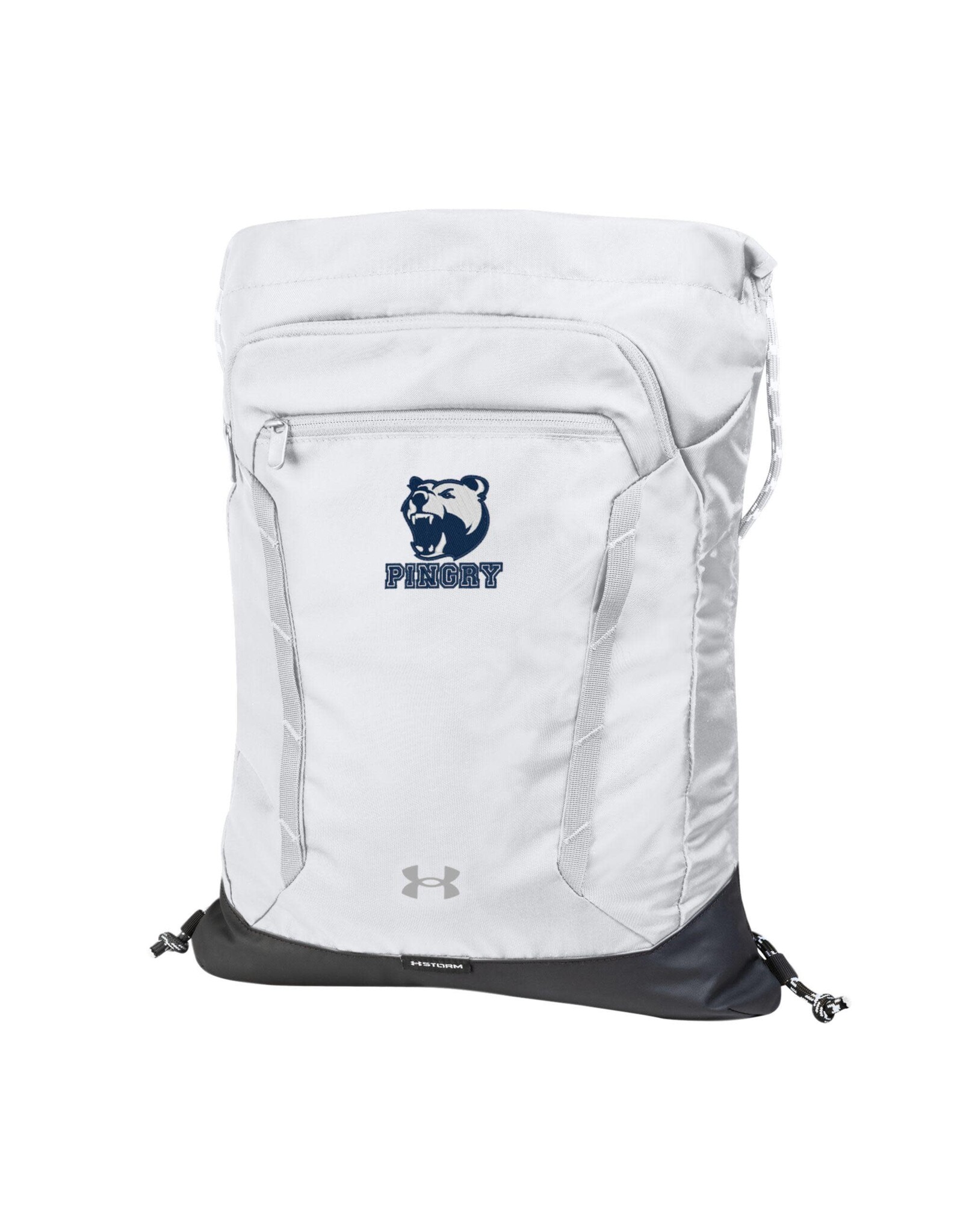 Under Armour Hustle Sackpack-white w/ Bear