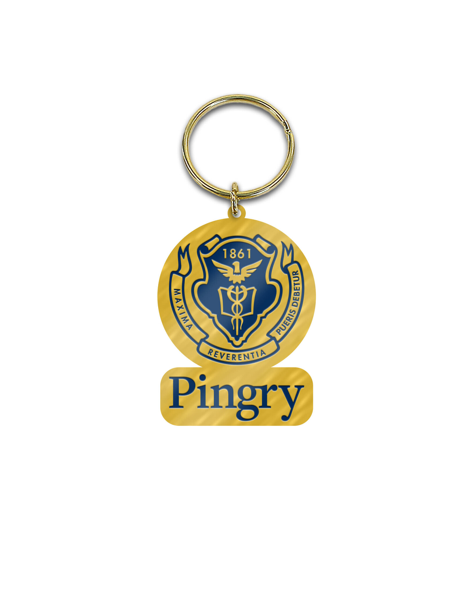 Brass Key Tag Pingry Seal