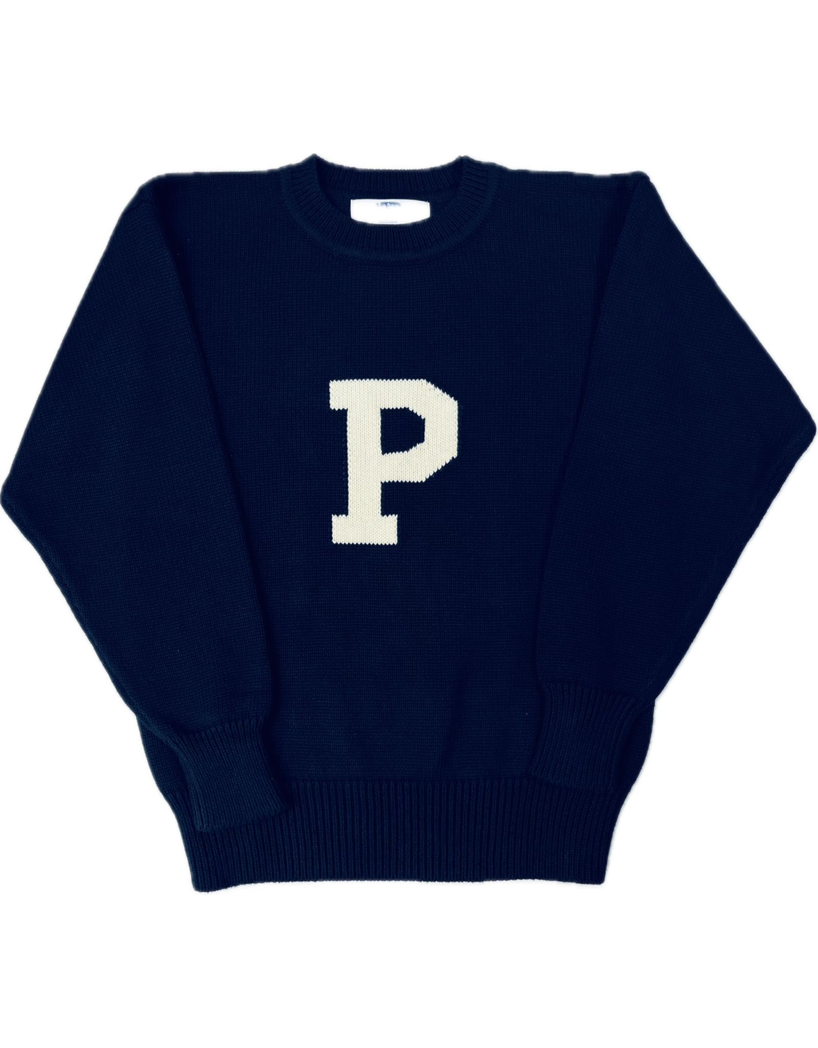 Youth Knit Cotton Crew "P" Sweater