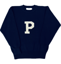 Youth Knit Cotton Crew "P" Sweater