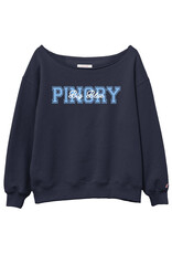 L2 Brand Reverse Fleece Off Shoulder Sweatshirt