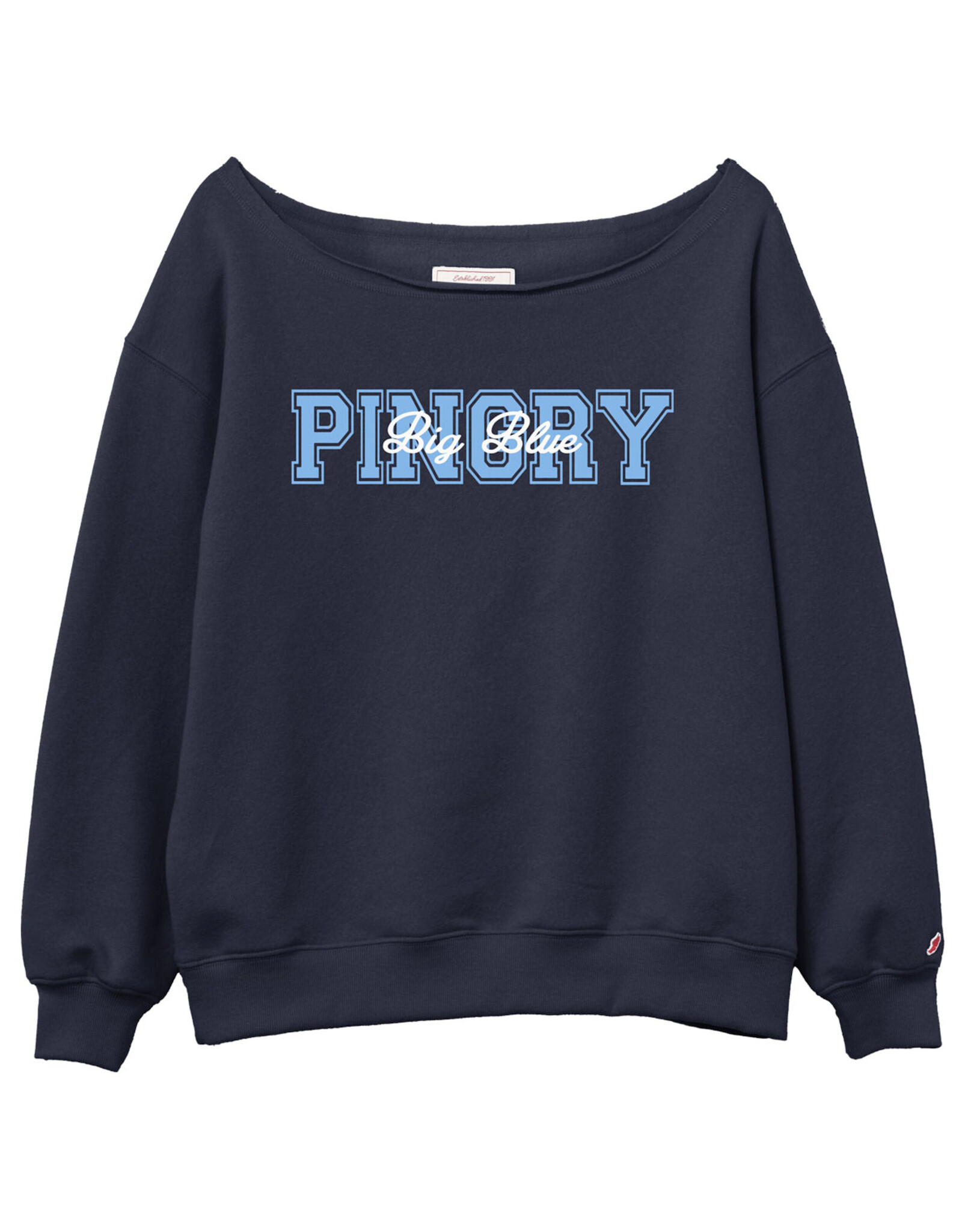 L2 Brand Reverse Fleece Off Shoulder Sweatshirt