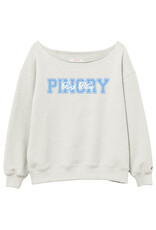 L2 Brand Reverse Fleece Off Shoulder Sweatshirt