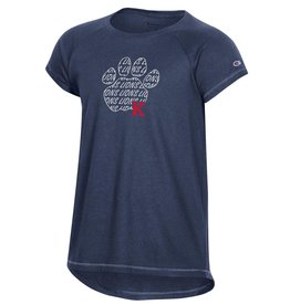 Champion Champion Girl’s Tee - Paw Logo w/Script Lions - Marine Navy -