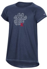 Champion Champion Girl’s Tee - Paw Logo w/Script Lions - Marine Navy -