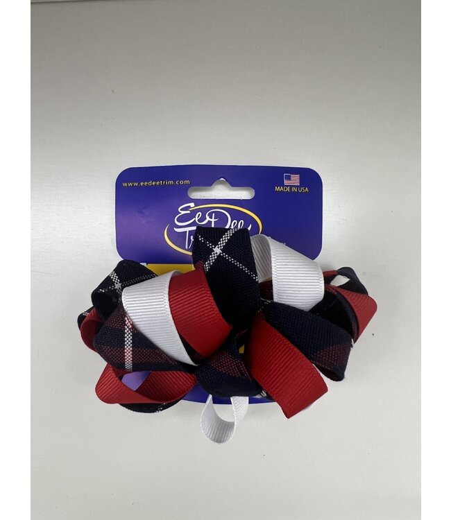 Ee Dee Trim Plaid, Red & White Ribbon Poof/FBE48