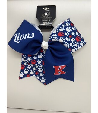 Spirit Spirit Hair Ribbon W/Rubber W/Navy(Royal), Red, White Imprint (K, Lions, Paws White & Red)